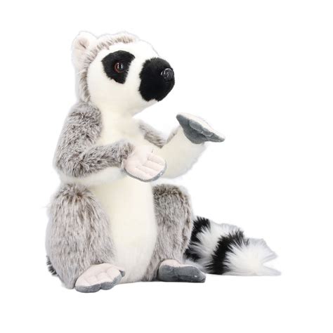 Plush Lemur Toy With Hook And Loop Design Stuffed Animal Multiple Uses