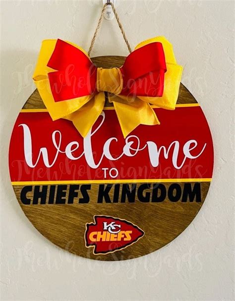 12 Kansas City Chiefs Wood Sign Football Door Sign Nfl Wreath Football