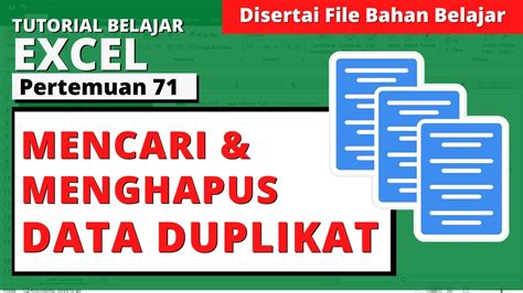 Cara Mencari Dan Menghapus Data Ganda Di Excel YouTube