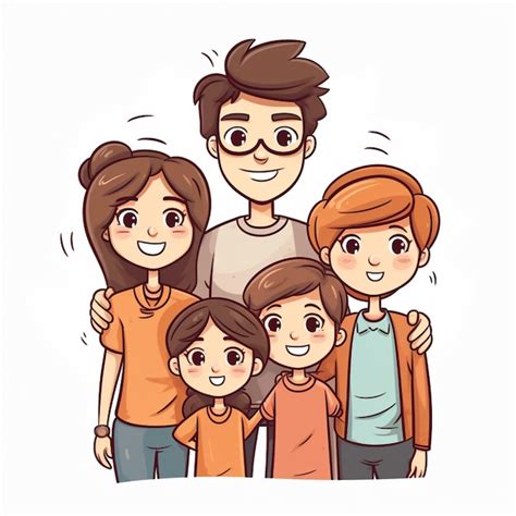 Vector De Dibujos Animados De La Familia Vector Premium