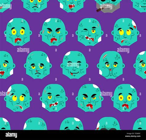 Zombie Face Pattern Seamless Zombies Head Background Undead Texture