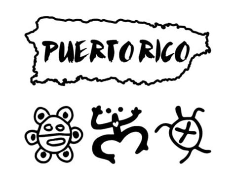 Coqui Turtle Sol Taino Puerto Rico Outline Vinyl Decal Set Sticker