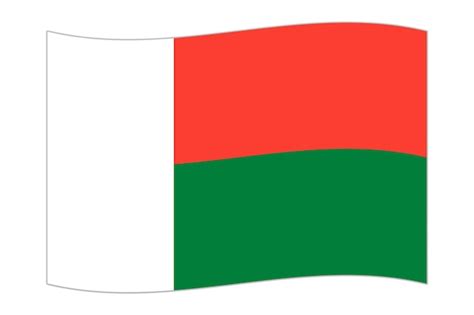 Agita la bandera del país Madagascar Ilustración vectorial Vector Premium