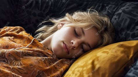 Premium Photo Ai Generated Illustration Of A Woman Sleeping On A Sofa