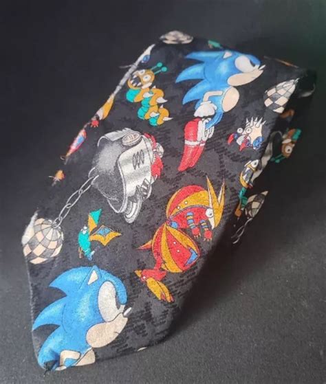 Vintage Sonic The Hedgehog Silk Tie Tie Rack Sega 1991 90s Video Games