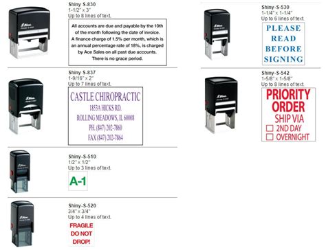 Shiny Self Inking Stamps