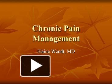 Ppt Chronic Pain Management Powerpoint Presentation Free To