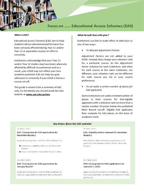 Fillable Online Focus Oneducational Access Schemes Eas Fax Email