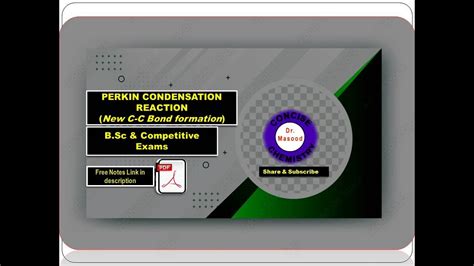 Perkin Condensation Reaction II Mechanism II PDF Concise Notes Link In