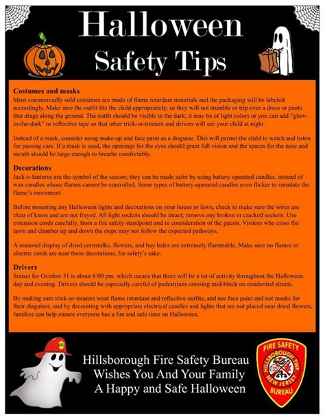 Have A Happy And Safe Halloween Hillsborough Bureau Of Fire And Safety