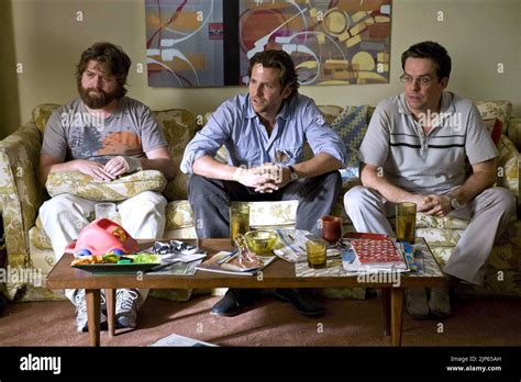 Zach Galifianakis Bradley Cooper Ed Helms The Hangover 2009 Stock