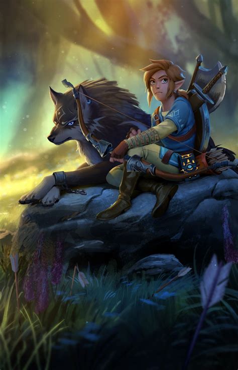 Link and Wolf link fan art! (BoTW) : r/zelda