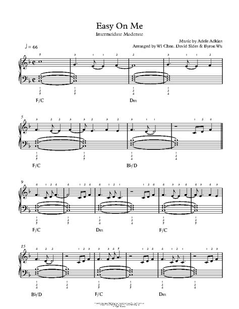 Easy On Me By Adele Sheet Music Lesson Intermediate Level