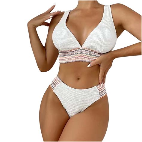 Seaopen Women S Bikini Sets Ribbed Knit Two Piece Swimsuit Summer Sexy