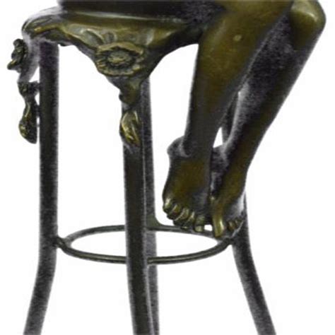 Model Sitting On Chair Bronze Sculpture