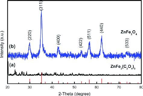 A XRD Patterns Of The ZnFe 2 C 2 O 4 3 B The Inflorescence