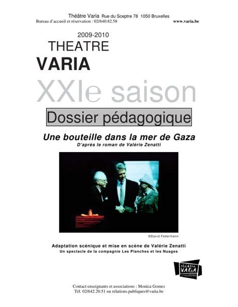 Une bouteille dans la mer de Gaza Théâtre Varia