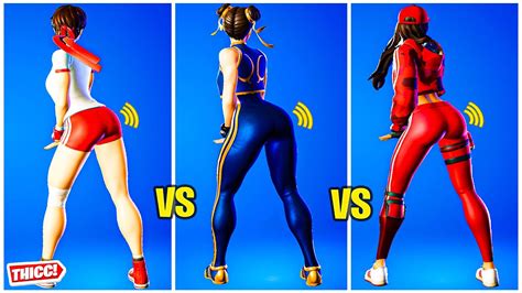 Fortnite Sakura Vs Ruby Vs Chun Li Emote Battle Thicc 🍑😘best Emotes And