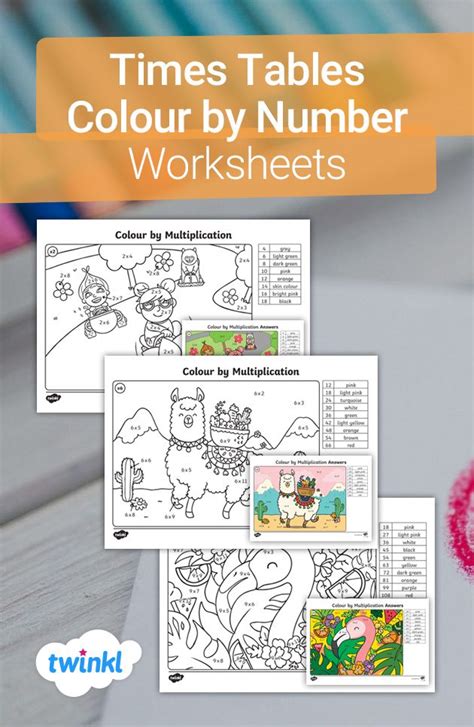 Times Tables Colour By Number Worksheets Times Tables Number