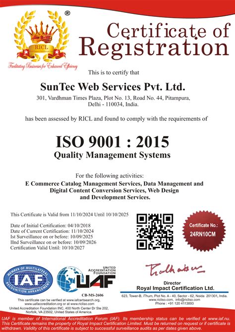 Iso Certified Company Suntec India