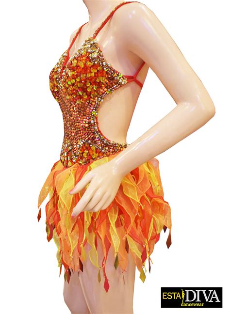 Samba Organza Dress Fiery Focosa Flame Outfit Fire Costume Etsy Canada