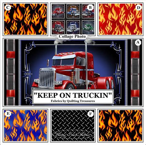 Quilting Treasures Keep On Truckin Semi Trucks Etsy In 2022 Quilts