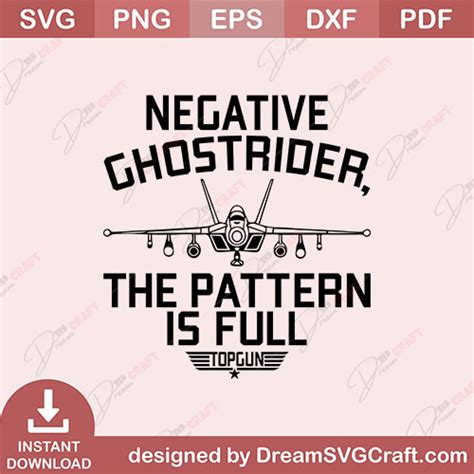 Negative Ghostrider The Pattern Is Full Top Gun Svg For Aviation