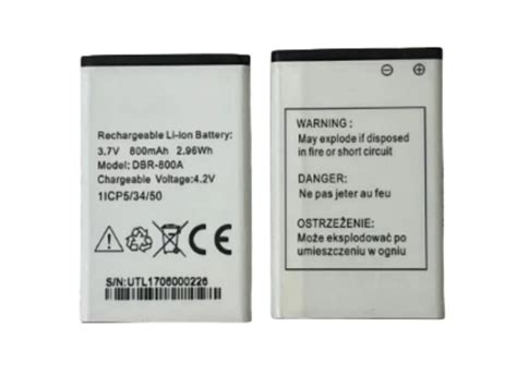 Batterie pour téléphone portable Li ion DORO 800mAh 2 96WH 3 7V