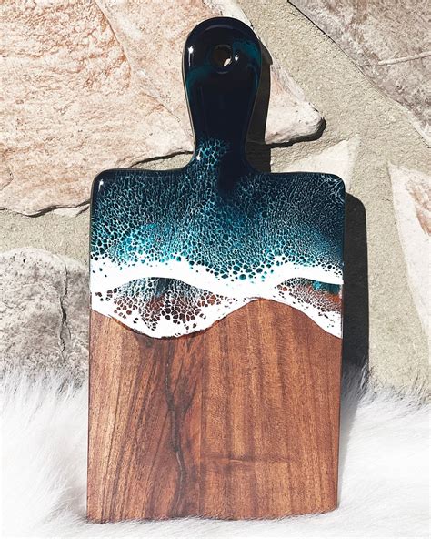 Ocean Charcuterie Board Resin Charcuterie Board Ocean Waves Etsy