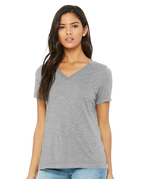 BELLA CANVAS 6405CVC Women S Relaxed Heather CVC V Neck Tee