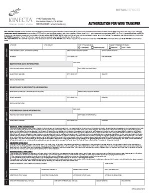 Kinecta Wire Form Fill And Sign Printable Template Online