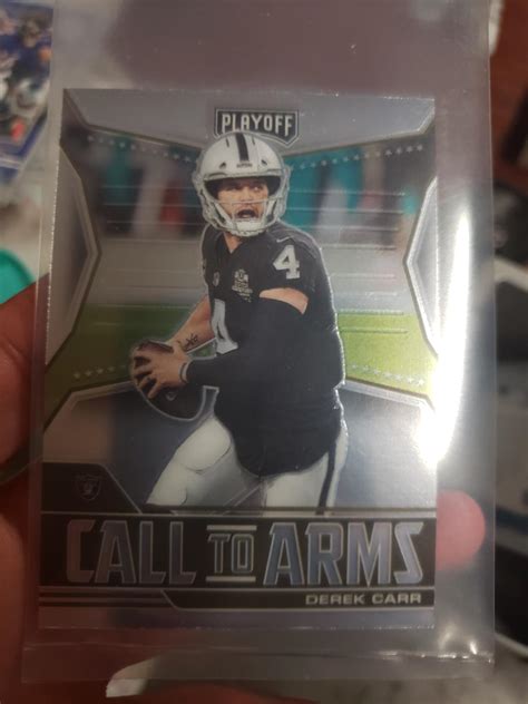 Derek Carr Silver Ungraded Panini Playoff Call To Arms