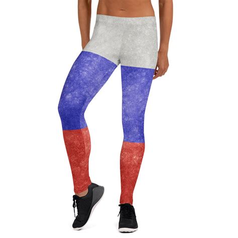 Russian Flag Leggings Russian Print Leggings Russian Flag Etsy