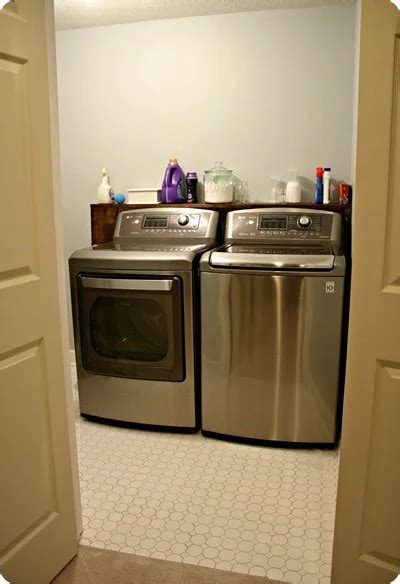 Diy Shelf Behind Washer And Dryer Thrifty Decor Chick Thrifty Diy