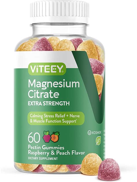 Magnesium Citrate Gummies For Adults And Teens Extra Strength 170mg Supports Calm