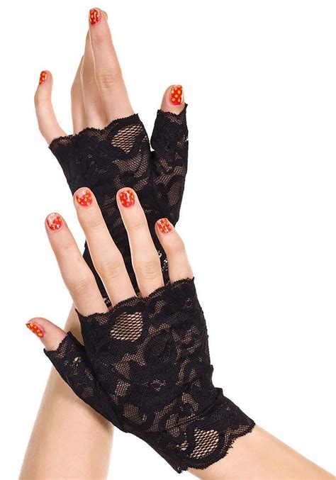 Black Lace Fingerless Women's Gloves | Costume Gloves