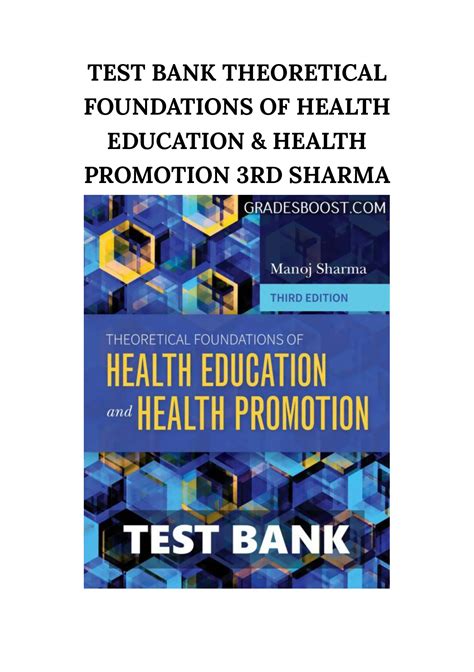 Test Bank Theoretical Foundations Of Health Education Health