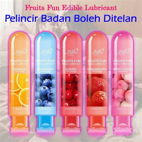 80ml Edible Fruits Fun Flavor Water Based Lubricant Sex Lube Gel Pelincir Seks Rasa Buah Boleh