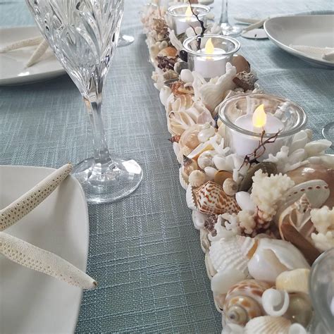 Sea Shell Candle Holder Beach Decor Seashell Candle Holder Centerpiece