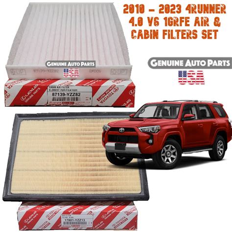 2010 2023 Toyota 4runner 40 V6 1grfe Air And Cabin Filters Genuine