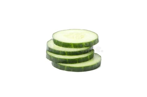 Fresh Cucumber Slices Isolated On White Stock Image Image Of Piece