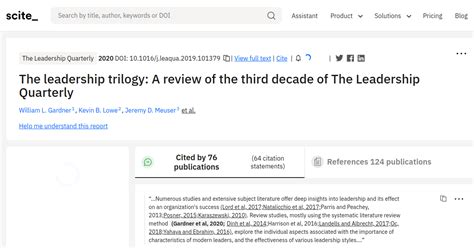 Citation Report The Leadership Trilogy A Review Of The Third Decade