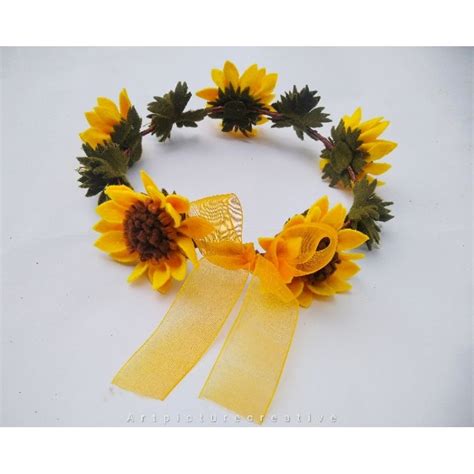 Jual Flower Crown Mewah Premium Flower Crown Matahari Astetik Cantik