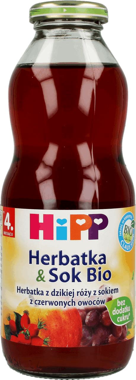 HiPP Herbatka Sok Bio herbatka z dzikiej róży z sokiem z czerwonych