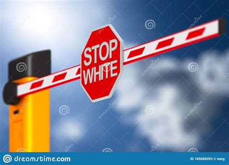 Sign Stop White On Sky Background 3d Illustration Stock Illustration