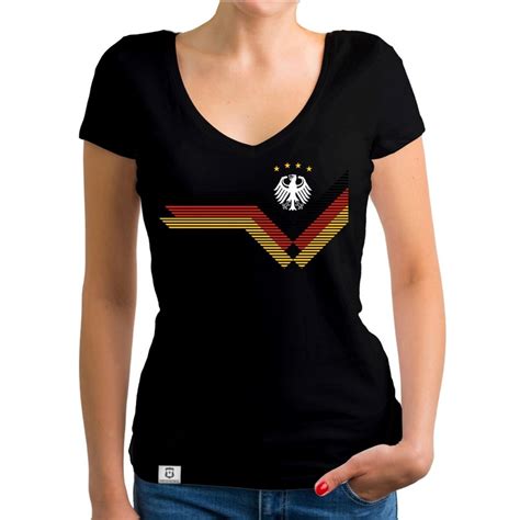 Deutschland Fu Ball Wm Damen T Shirt V Neck