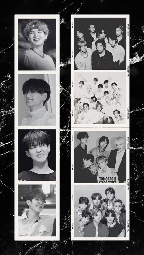 Seventeen Bts Enhypen Txt Wallpaper Phone Black White