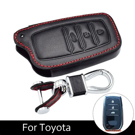 Atobabi Leather Car Key Keychain Cover Cases For Toyota Corolla Prado