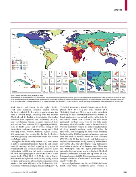 Haq Index Rankings Natl Health Systems World Health Systems Facts