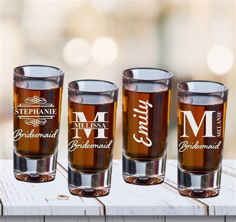 Personalized Bridesmaid Shot Glasses Bridal Wedding Party Shot Glass Bridesmaid Proposal T